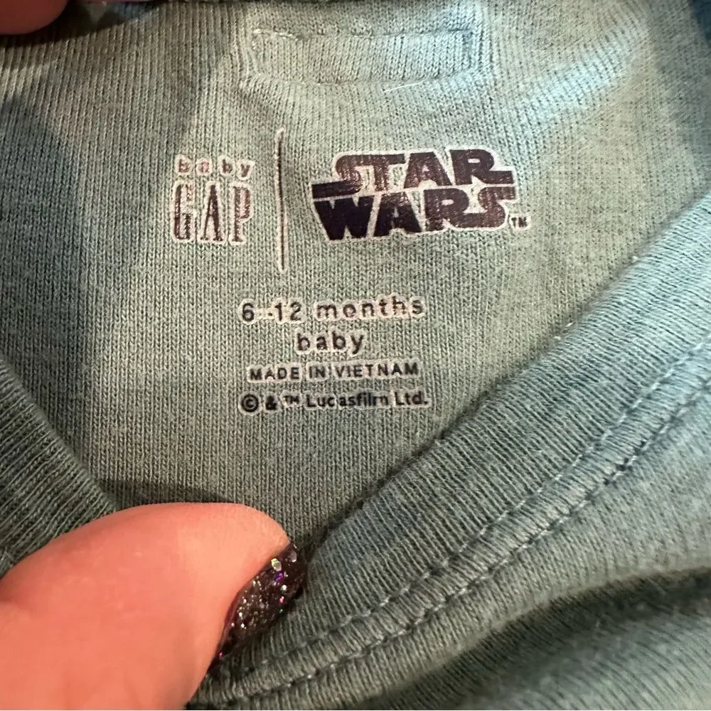 GAP Blue Star Wars Onesie & Rugged Butts Multicolor Striped Footie Size 6-12